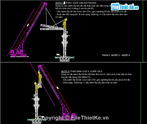 Bản vẽ Biện pháp thi công tháo cẩu tháp,Quy trình tháo cẩu tháp nhà cao tầng,Thuyết minh Biện pháp thi công tháo cẩu tháp,Bản vẽ biện pháp lắp dựng cẩu tháp,Cách tháo cần trục tháp Cẩu tháp
